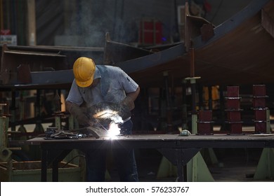 Turkey - June 11,2014 :In the Gulf of Izmit in Turkey is close to many of the shipyard. On large fishing vessels in the region are carried out.