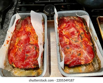 Turkey Meatloaves On Stovetop, Cooked