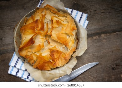 Turkey Mince, Mushrooms, Cream And Filo Pastry Pie