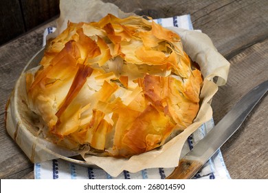 Turkey Mince, Mushrooms, Cream And Filo Pastry Pie