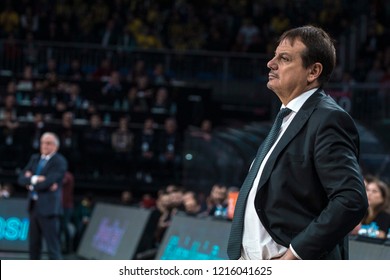 İstanbul / Turkey, October 25, 2018: Coach Ergin Ataman EuroLeague 2018-19 Week 4 Basketball Game Anadolu Efes Vs Fenerbahce Istanbul, Sinan Erdem Dome.