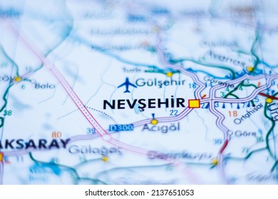 Nevşehir, Turkey on a road map