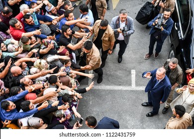 Turkey's President And The Ruling Justice And Development Party, Or AKP Leader Recep Tayyip Erdogan Gave A Vote 14 JUNE 2018 Istanbul At Turkey