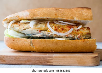 Turkish Balik Ekmek / Fish Sandwich.