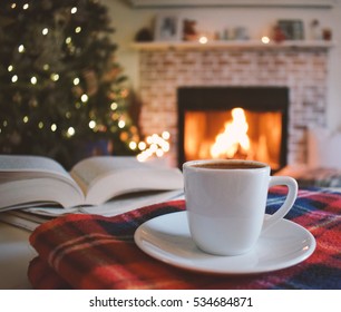 Turkish coffee / book / fireplace - Powered by Shutterstock