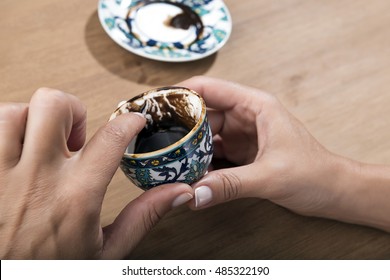 Turkish Coffee Fortune Telling Close Up
