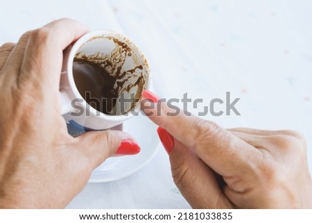 Turkish coffee fortune telling from first person view.