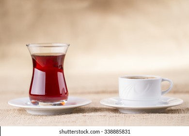 Turkish Coffee And Tea Are Together