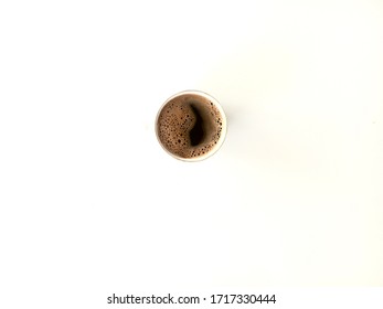 Turkish Coffee From Top Isolated On White Background.