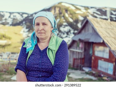 Turkish Country Woman In Traditional Clothes
