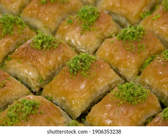 Turkish Desserts Detail Shot Turkish Baklava Stock Photo 1906353238 ...