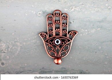 Turkish Evil Eye Hamsa Fatima Hand Copper Gold. Hamsa Is A Special Name
