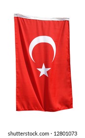 Turkish Flag Isolated On White Background