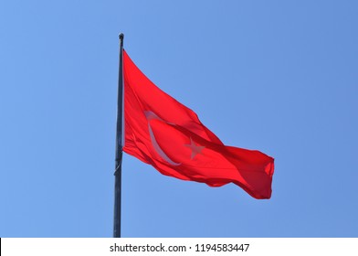 Turkish Flag on Blue Sky İstanbul Edirnekapı