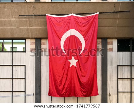 Similar – Image, Stock Photo Turkish Flag hanging out the car window