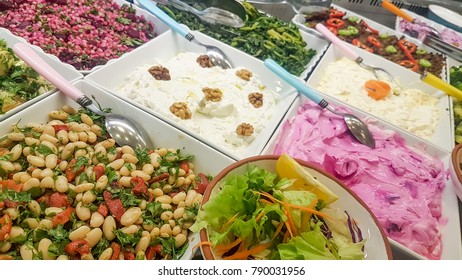 Turkish Foods, Turkish meze, salads - Shutterstock ID 790031956