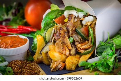 Turkish Kebab Box
Potatoes, Salad, Vegetable , Kebab, oriental Fast Food