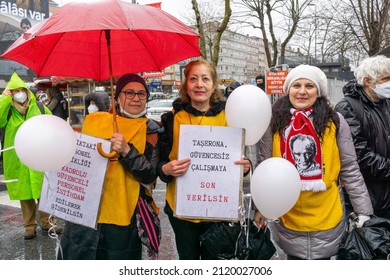 The Turkish Medical Association And Medical Chambers Organized 1 Day Strike Across Turkey On February 8, 2022. Capa Medical Faculty Health Workers Made A March And A Press Statement In Fatih,Istanbul