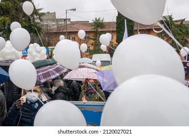 The Turkish Medical Association And Medical Chambers Organized 1 Day Strike Across Turkey On February 8, 2022. Capa Medical Faculty Health Workers Made A March And A Press Statement In Fatih,Istanbul