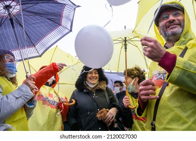 The Turkish Medical Association And Medical Chambers Organized 1 Day Strike Across Turkey On February 8, 2022. Capa Medical Faculty Health Workers Made A March And A Press Statement In Fatih,Istanbul