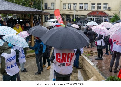 The Turkish Medical Association And Medical Chambers Organized 1 Day Strike Across Turkey On February 8, 2022. Capa Medical Faculty Health Workers Made A March And A Press Statement In Fatih,Istanbul