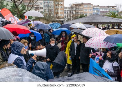 The Turkish Medical Association And Medical Chambers Organized 1 Day Strike Across Turkey On February 8, 2022. Capa Medical Faculty Health Workers Made A March And A Press Statement In Fatih,Istanbul