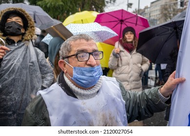 The Turkish Medical Association And Medical Chambers Organized 1 Day Strike Across Turkey On February 8, 2022. Capa Medical Faculty Health Workers Made A March And A Press Statement In Fatih,Istanbul