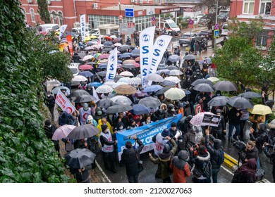 The Turkish Medical Association And Medical Chambers Organized 1 Day Strike Across Turkey On February 8, 2022. Capa Medical Faculty Health Workers Made A March And A Press Statement In Fatih,Istanbul