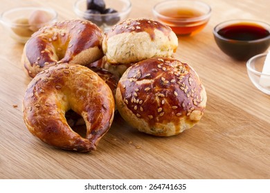 Turkish Pastry Foods On A Wooden Table