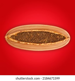 Turkish Pita Delicious Local Flavor Food Mixed Red Background