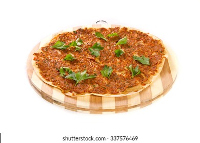 Turkish Pizza On A Wooden Board