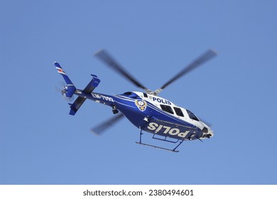 Turkish police helicopter on air