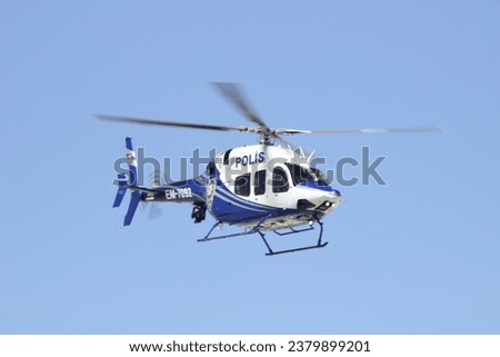 Turkish police helicopter on air