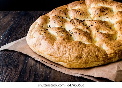 Turkish Ramadan Pita Or Ramazan Pidesi. (Pide)
