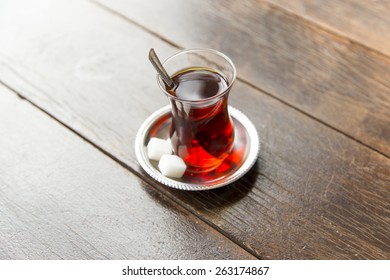 5,947 Turkish tea in traditional glass with oriental background Images