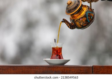 Turkish Tea in the Ayder Plateau Winter Season, Camlihemsin Rize Turkey - Powered by Shutterstock