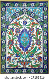 Turkish Tiles (floral red, blue and green ornament)