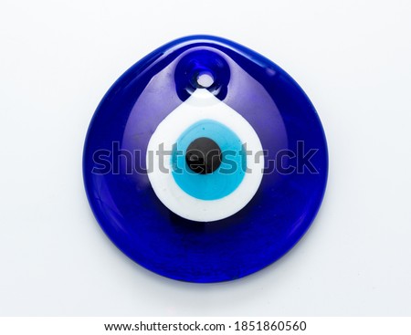 Turkish Traditional Believed by Some People About for Blue Bead Worn Against Evil Eye Talisman Amulet Made of Navy Glass