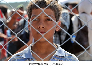 TURKISH-SYRIAN BORDER -JUNE 18, 2011: unidentified Syrian people in refugee camp in Turkey on June 18, 2011 on the Turkish - Syrian border.