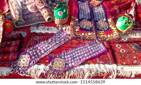 Turkmen national jewelry. arts and crafts in Turkmenistan