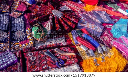 Turkmen national jewelry. arts and crafts in Turkmenistan
