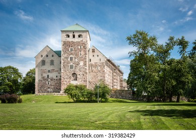 Turku Castle In Finland On A Bright Summer Day.