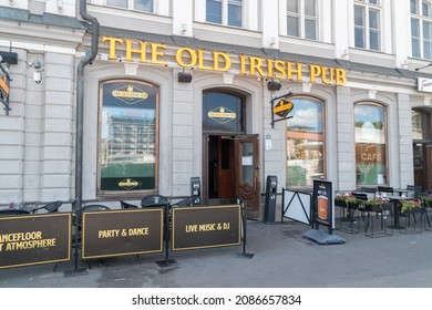 Turku, Finland - August 6, 2021: The Old Irish Pub.