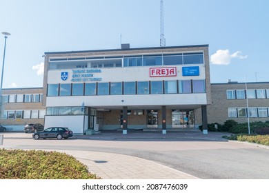 Turku, Finland - August 6, 2021: Building Of Port Of Turku.