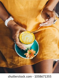 Turmeric Latte Yellow Drink