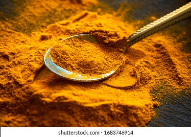 Turmeric Powder. Fresh Spice Concept