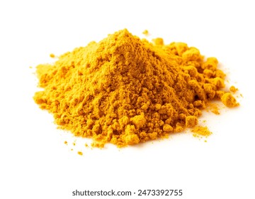 Turmeric powder isolated on white background. Pile of Curcumin. - Powered by Shutterstock