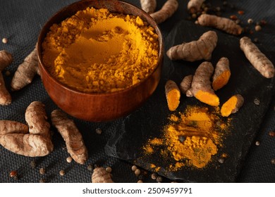 Turmeric root and powder. Tasty spice - Powered by Shutterstock