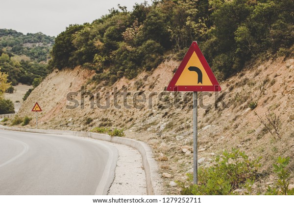 turn left road sign, infrastructure
transportation concept