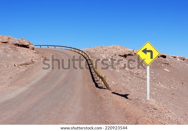 Turn left signal at Moon Valley - Valle de la Luna\
- Atacama Desert, Chile